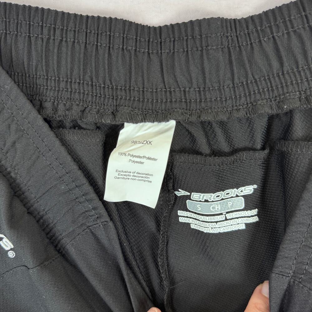 Brooks Running Pants Womens Small Long Black White Zip Ankle Track Pants 39" - Picture 11 of 13